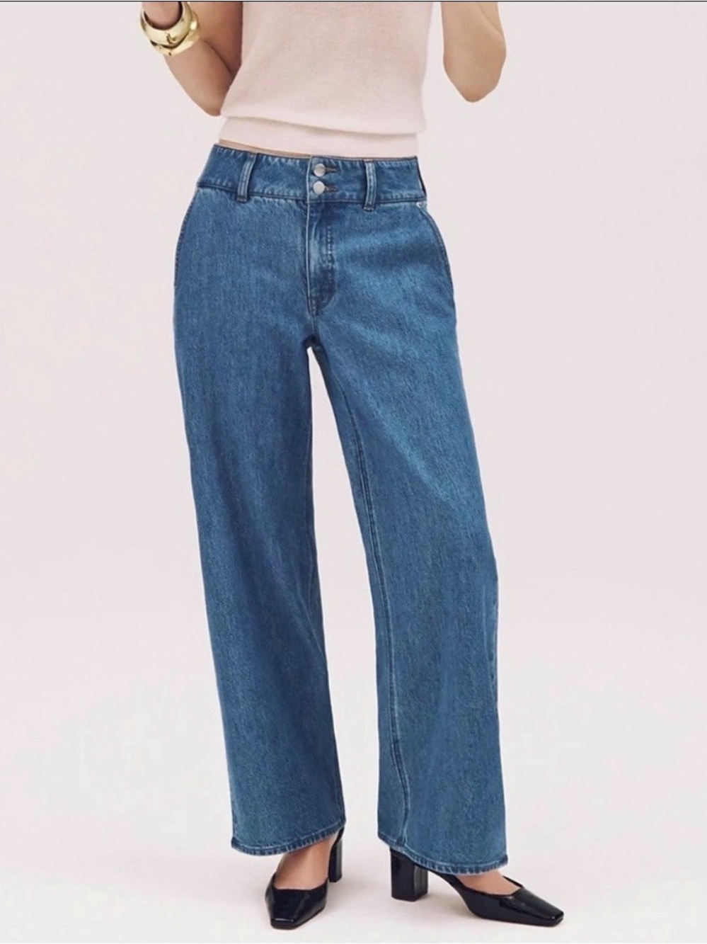 J. Crew The Stacked Button-slim-wide Jean